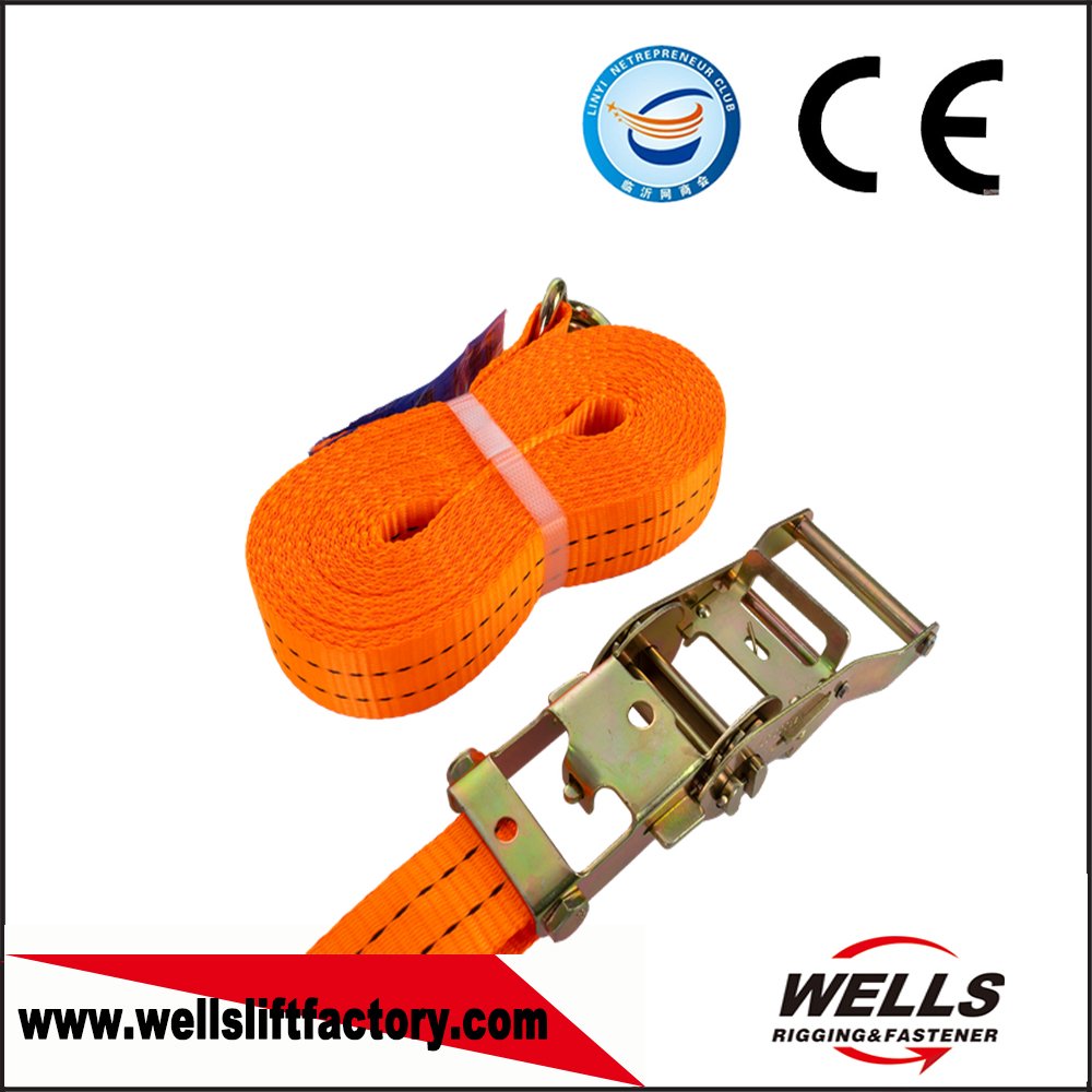 High Strength 1.5inch 2000kg Retractable Cargo Lashing Strap Ratchet Tie Down
