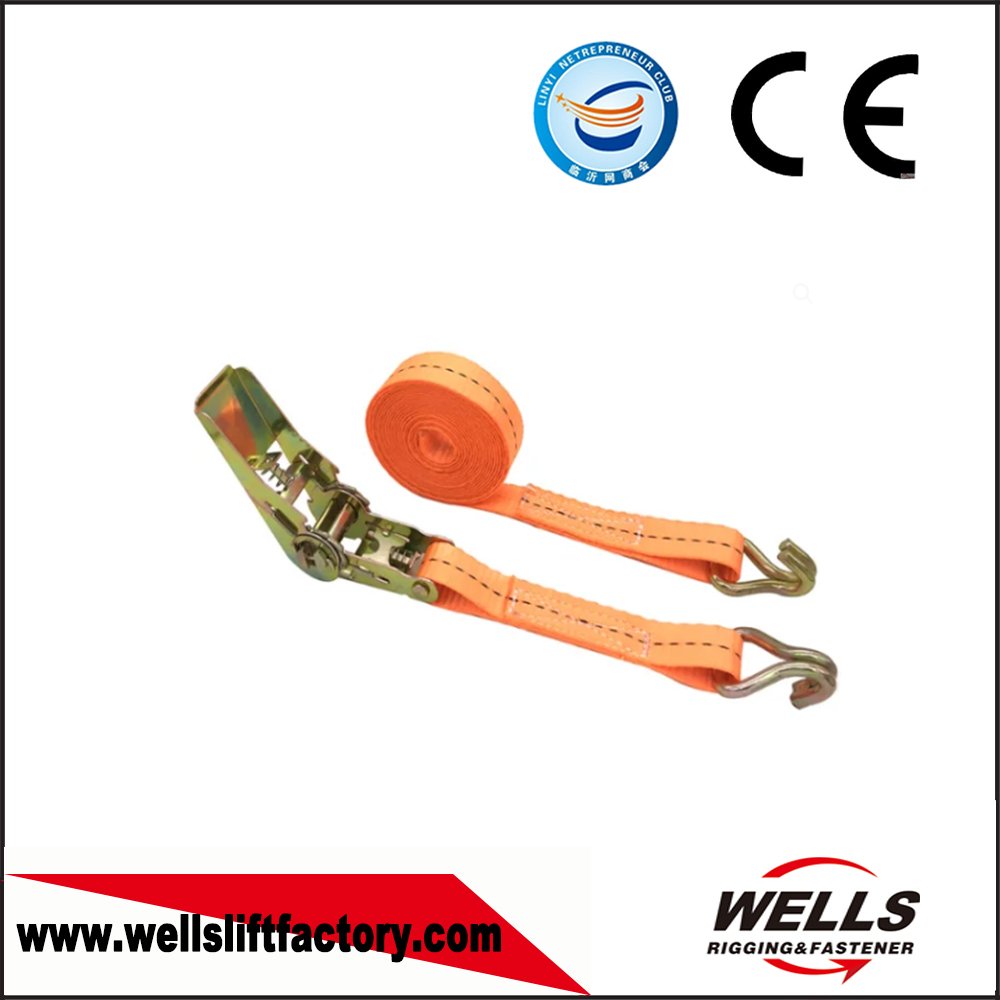 High Strength 1 inch 800kg Retractable Cargo Lashing Strap Ratchet Tie Down